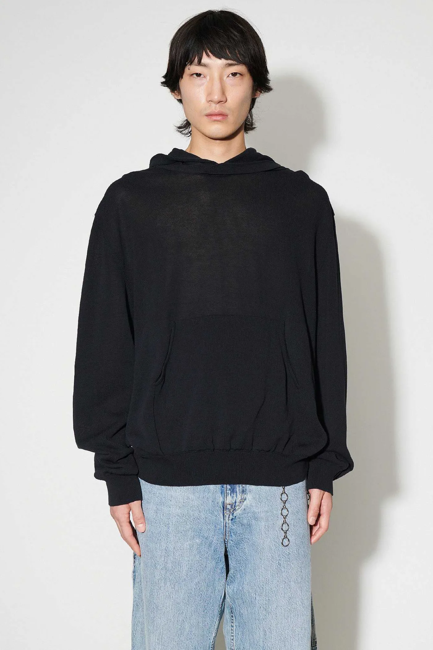 Stickat|Our Legacy Stickad Hoodie Shadow Black Crispy Cotton