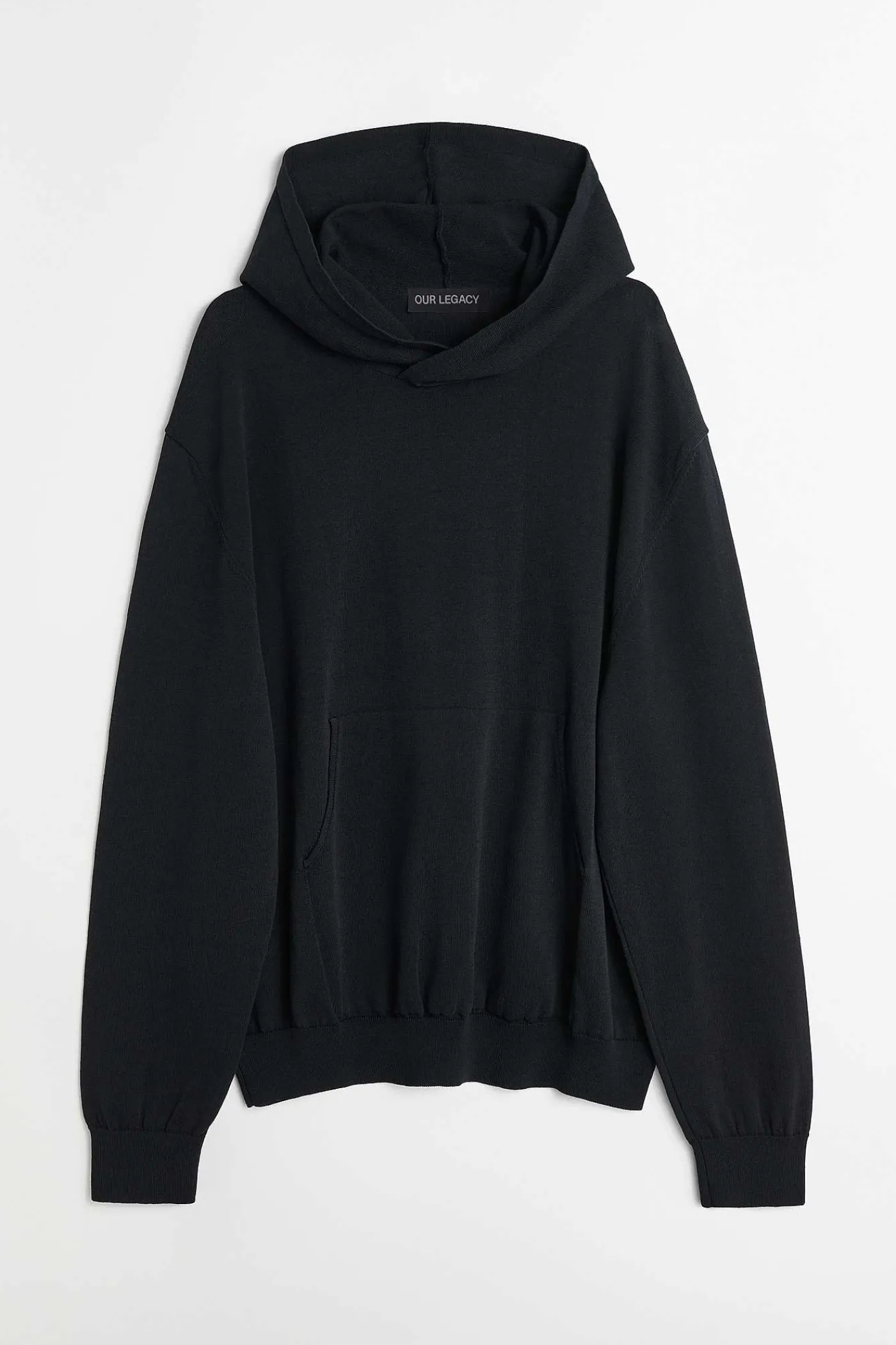 Stickat|Our Legacy Stickad Hoodie Shadow Black Crispy Cotton