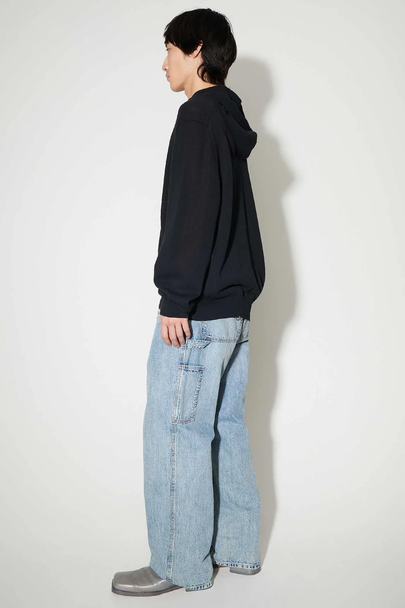 Stickat|Our Legacy Stickad Hoodie Shadow Black Crispy Cotton