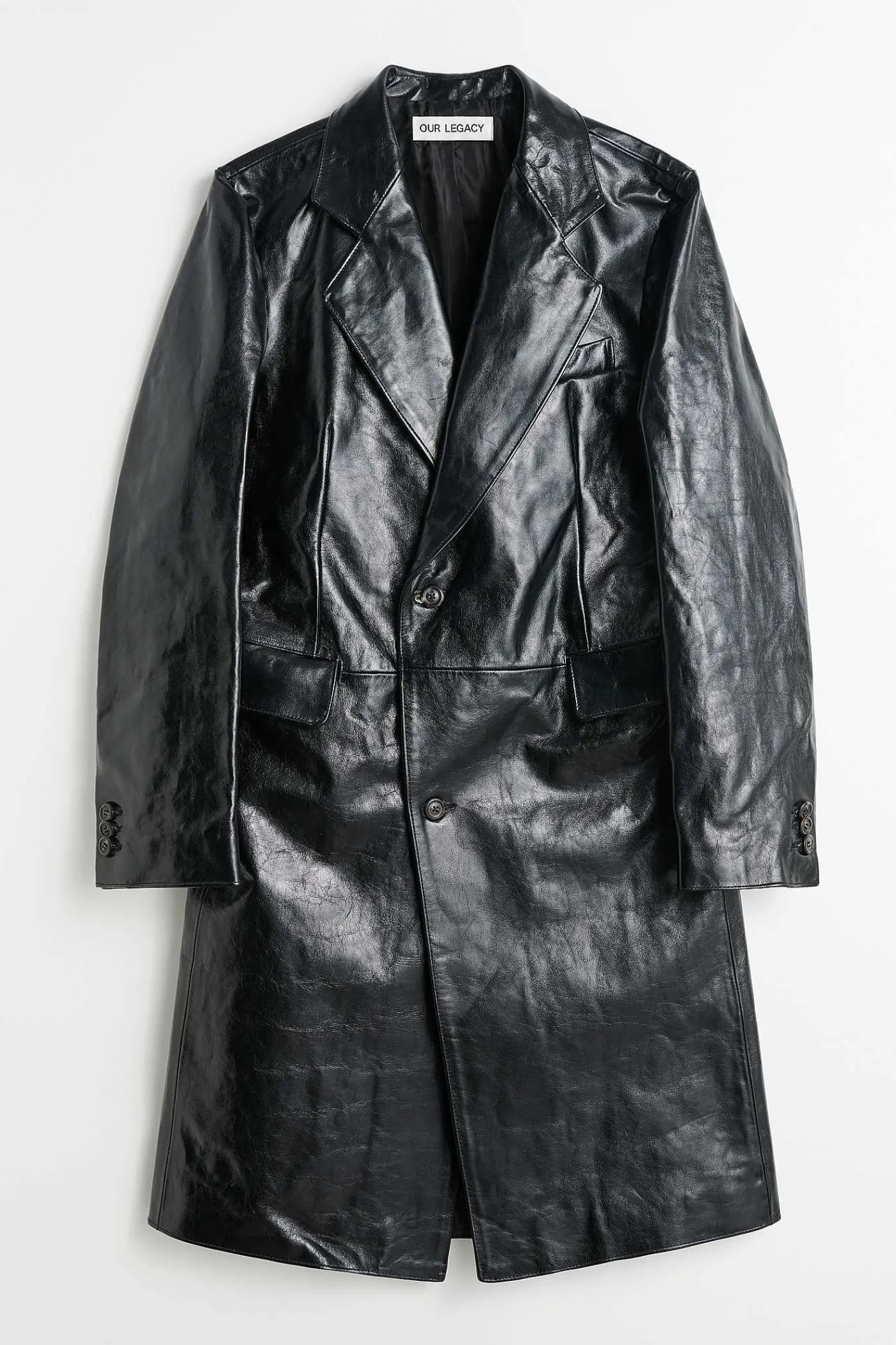 Läder|Our Legacy Stingray Coat True Dye Black Leather
