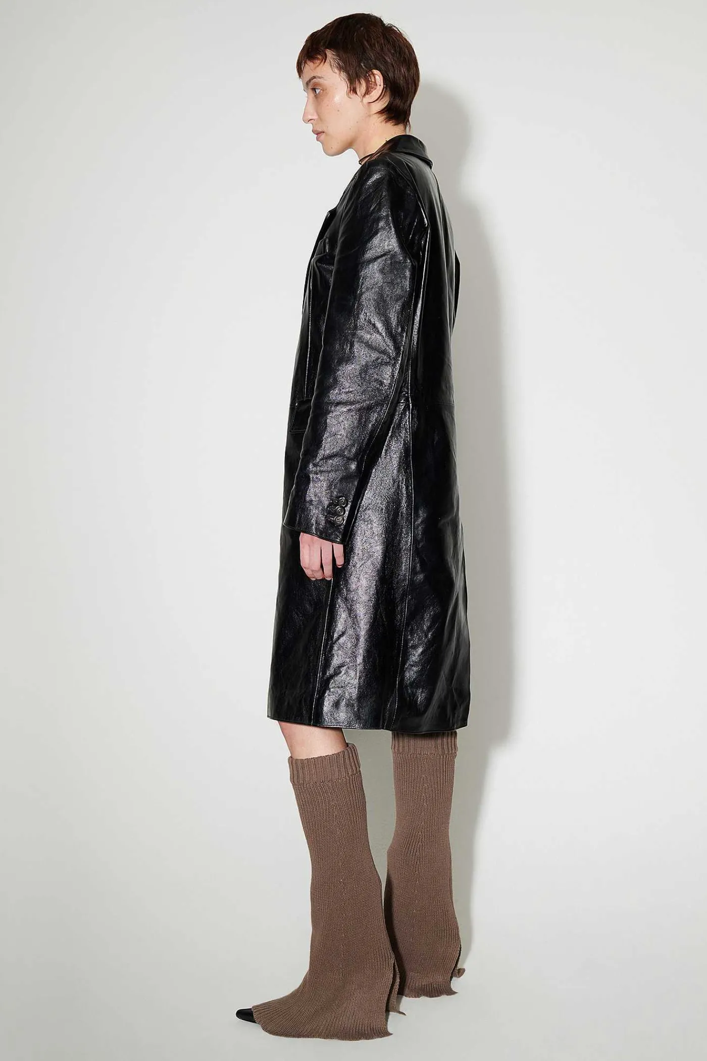 Läder|Our Legacy Stingray Coat True Dye Black Leather