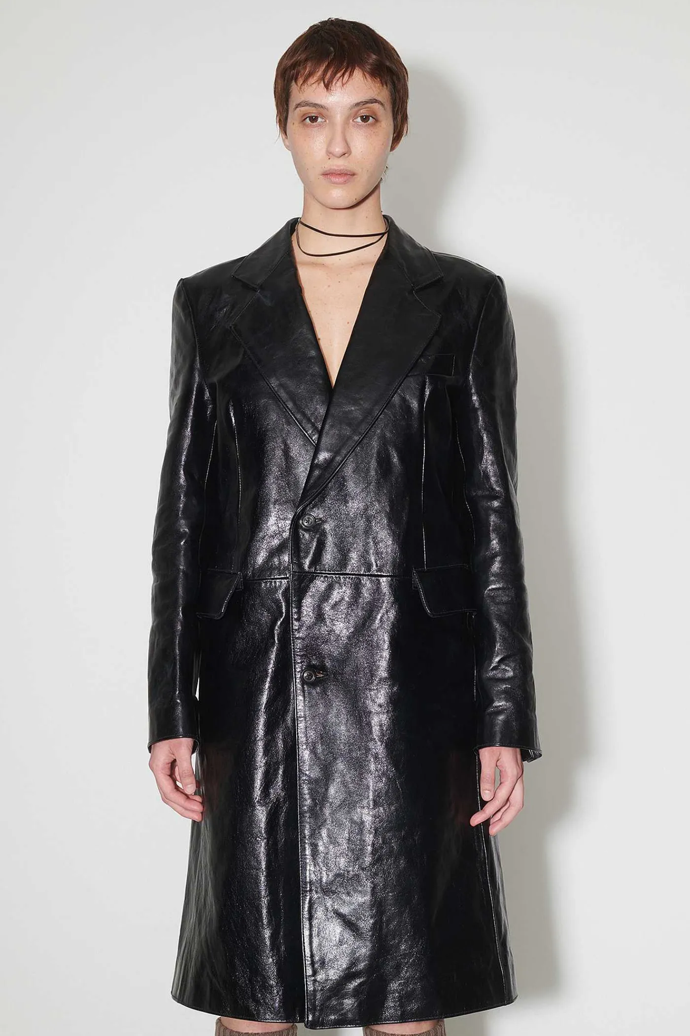 Läder|Our Legacy Stingray Coat True Dye Black Leather