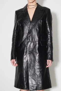 Läder|Our Legacy Stingray Coat True Dye Black Leather