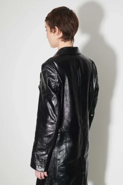 Läder|Our Legacy Stingray Coat True Dye Black Leather
