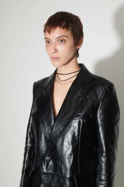 Läder|Our Legacy Stingray Coat True Dye Black Leather