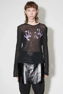 Jersey|Our Legacy Super Slim Langarmad Lilac Taste Of Hand Print