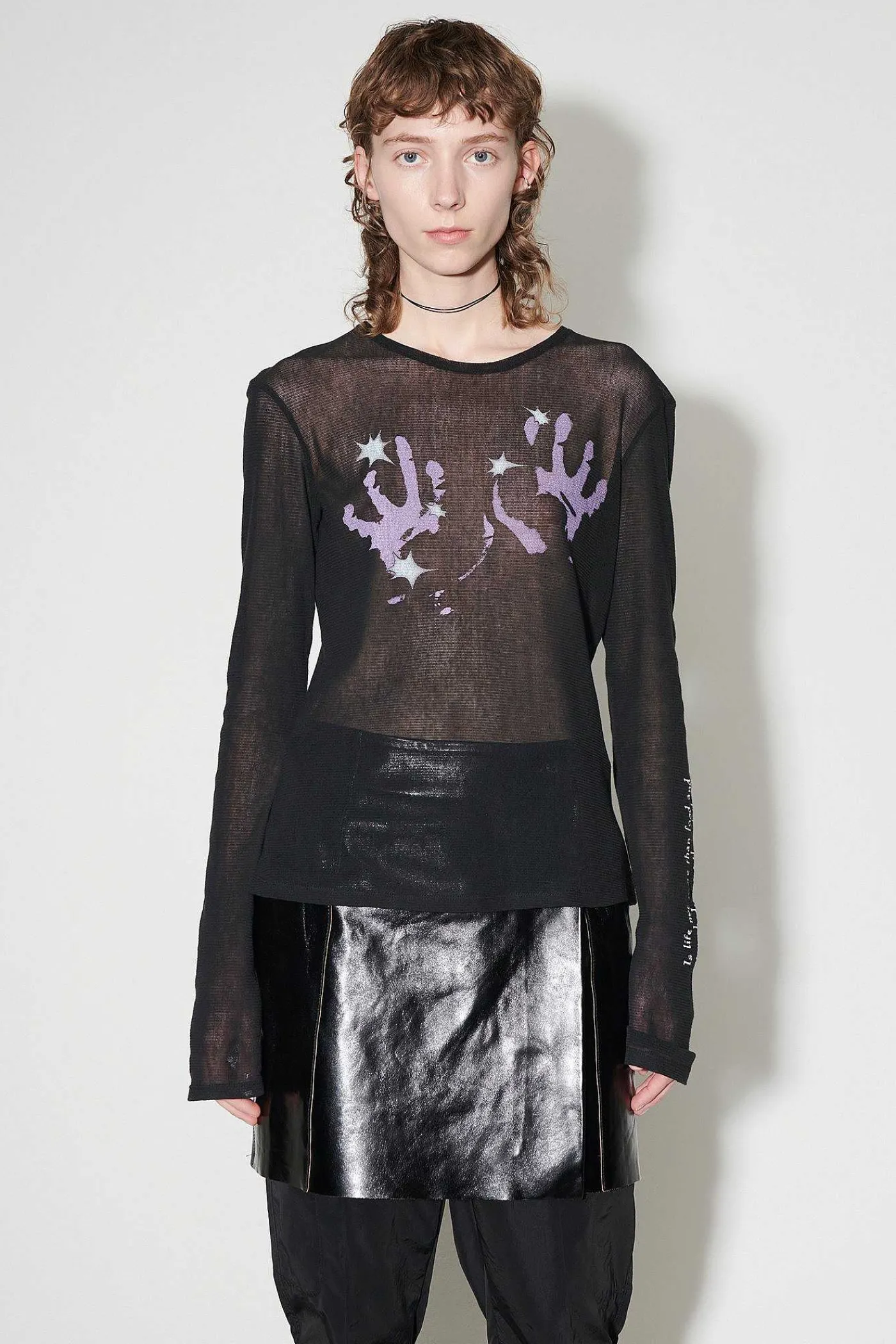 Jersey|Our Legacy Super Slim Langarmad Lilac Taste Of Hand Print