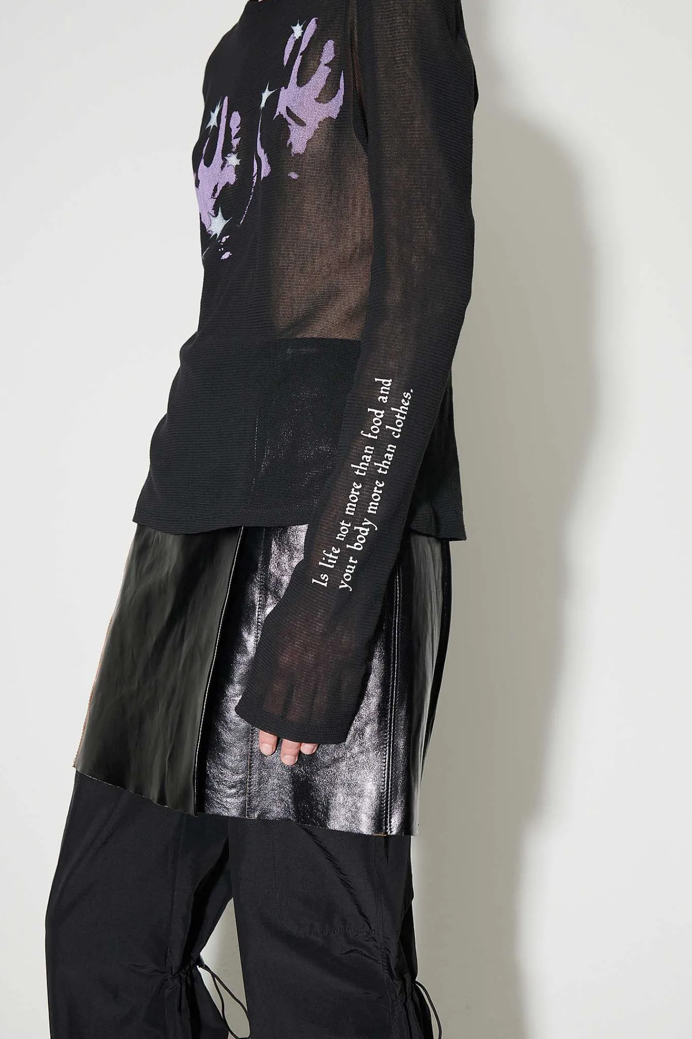 Jersey|Our Legacy Super Slim Langarmad Lilac Taste Of Hand Print