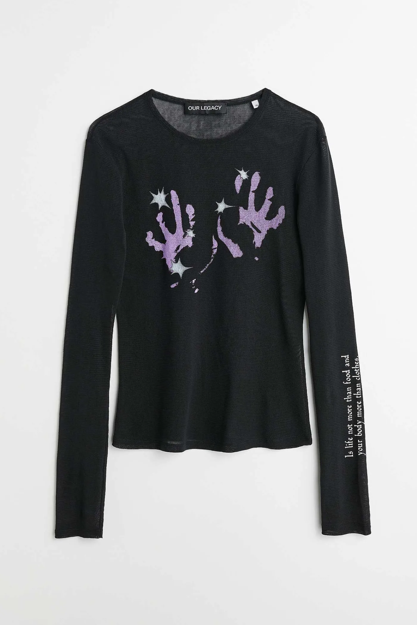 Jersey|Our Legacy Super Slim Langarmad Lilac Taste Of Hand Print