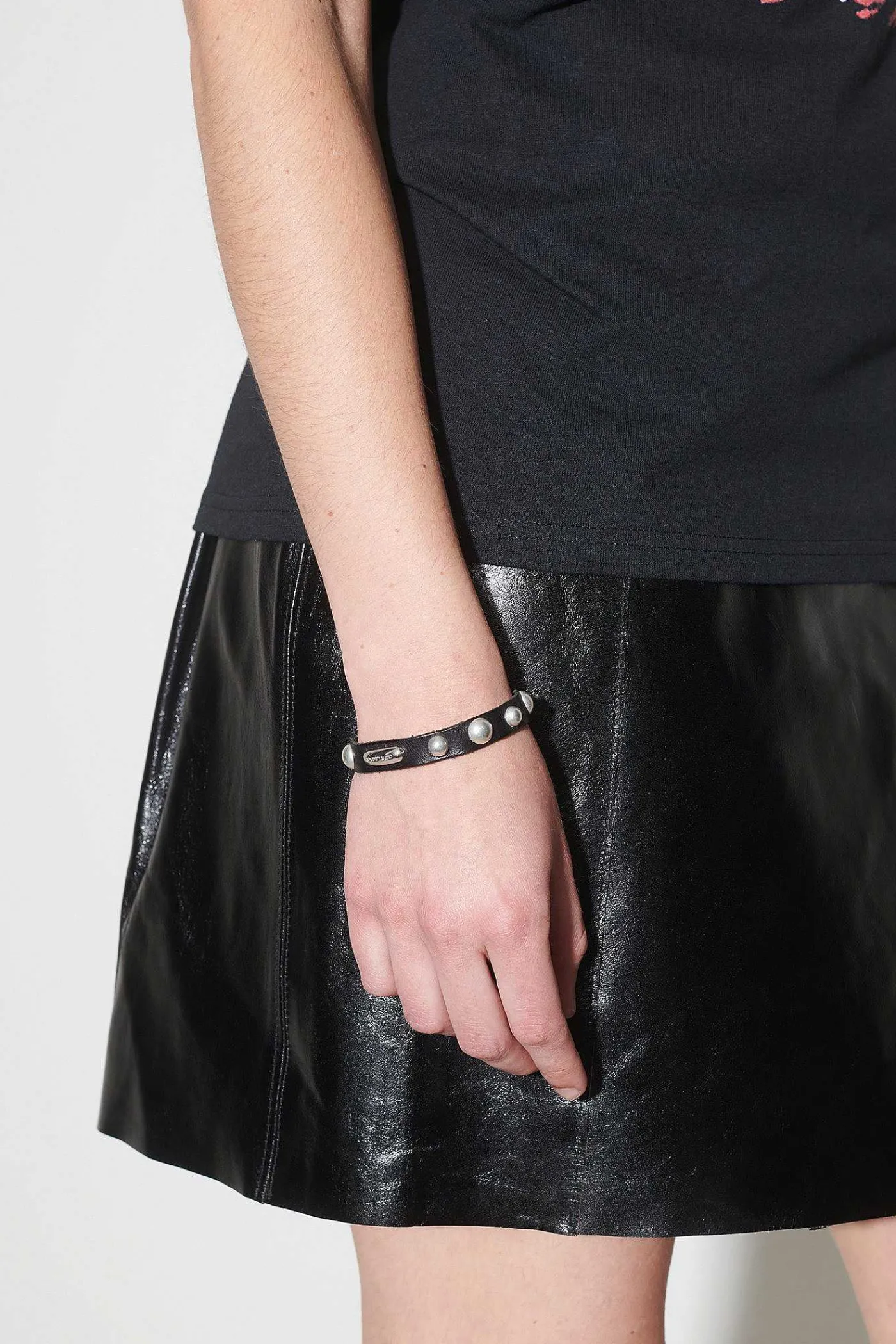 Smycke|Our Legacy Superslim Armband Grizzly Svart Läder