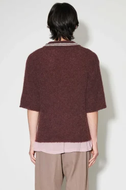 Stickat|Our Legacy Traditionell Polo Euro Aubergine Fuzzy Alpaca