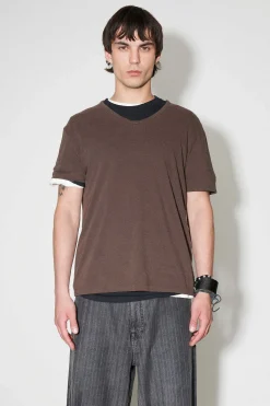 Jersey|Our Legacy U-Ringad T-Shirt Tvattad Kol Bomullssilke
