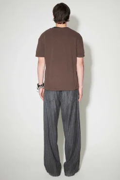 Jersey|Our Legacy U-Ringad T-Shirt Tvattad Kol Bomullssilke