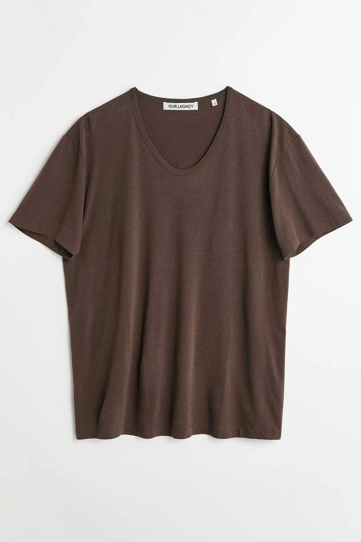 Jersey|Our Legacy U-Ringad T-Shirt Tvattad Kol Bomullssilke