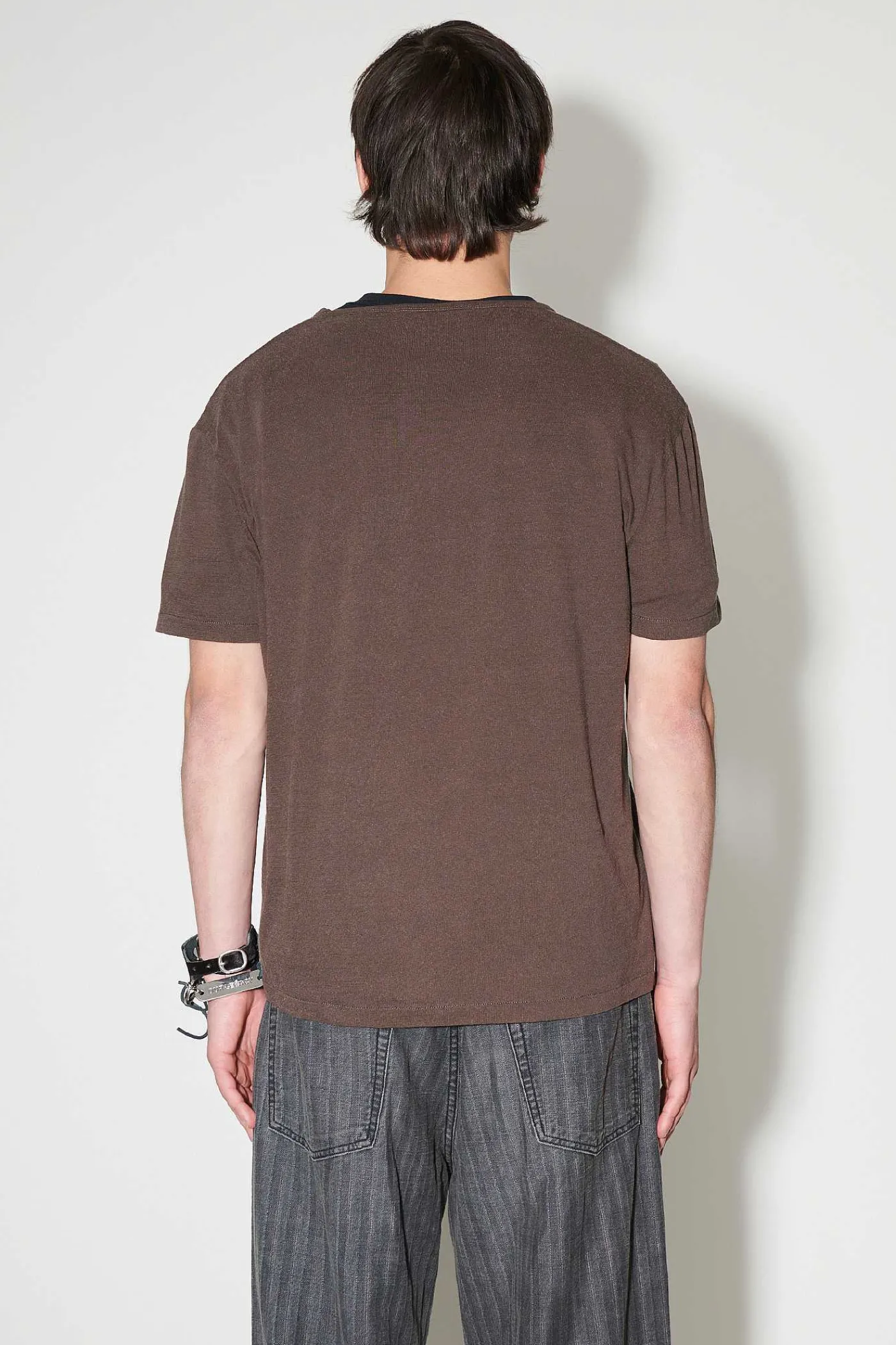 Jersey|Our Legacy U-Ringad T-Shirt Tvattad Kol Bomullssilke